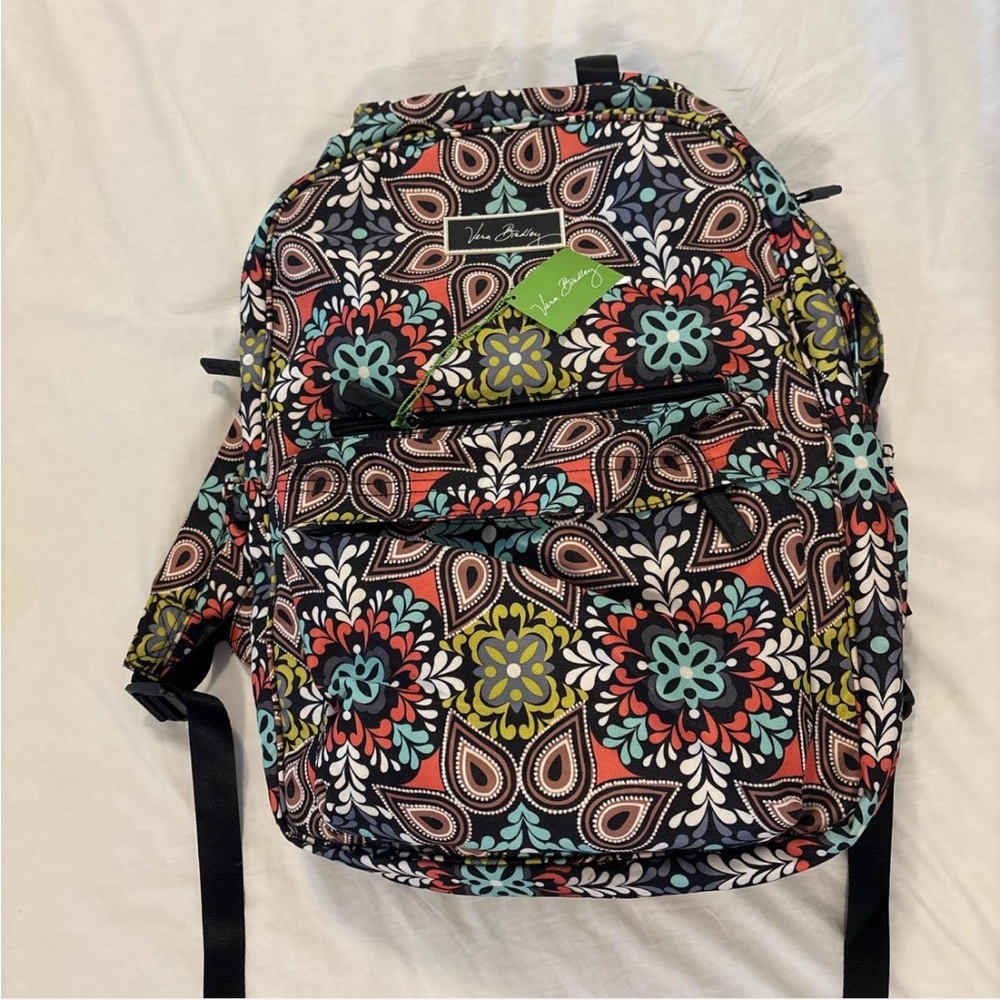 Vera Bradley Black and Red Floral Backpack